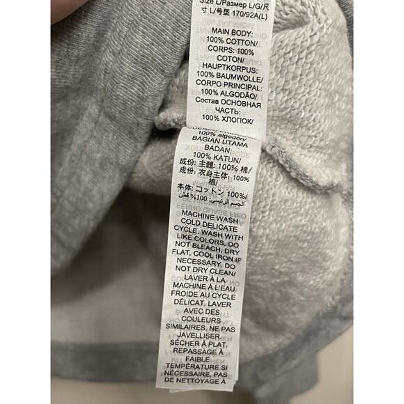 Tory Burch Tory Sport Chevron Hooded Sweatshirt Size Large Gray French Terry - Picture 8 of 8